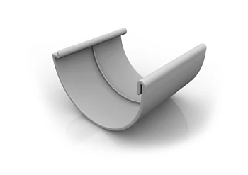 Соединитель желоба 125мм ПВХ с уплотнителем,.белый RAL 9010 Ruplast 